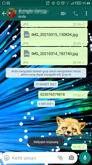 wallpaper dipasang Cara Ganti Wallpaper Chat WhatsApp dengan Foto Sendiri 16 wallpaper dipasang