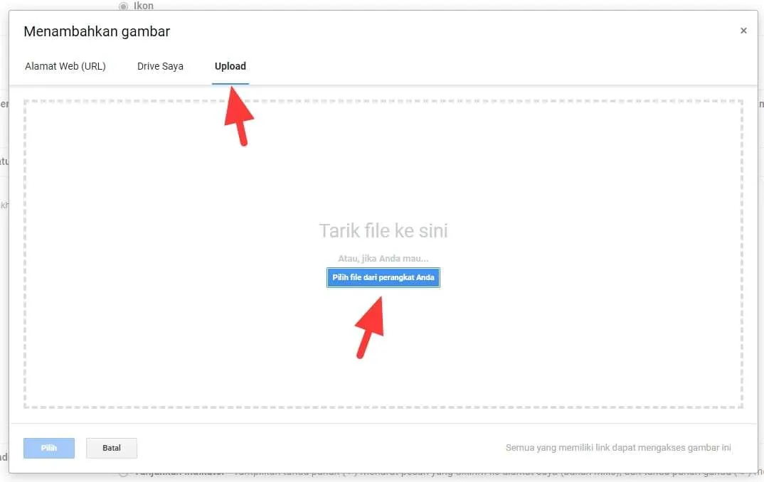pilih file dari perangkat anda Cara Memasang Logo Perusahaan di Bagian Bawah Email Gmail 8 pilih file dari perangkat anda