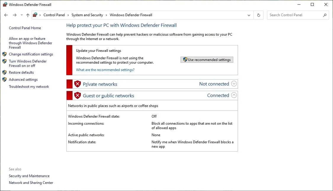 windows firewall turned off Cara Matikan Firewall Windows 7/8/10 Untuk Sementara 8 windows firewall turned off