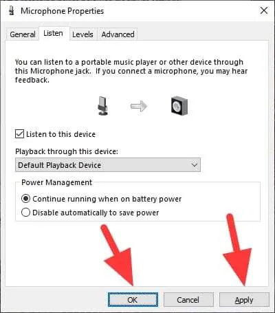 apply ok 1 Cara Mengaktifkan Microphone di PC/Laptop Windows 10 9 apply ok 1