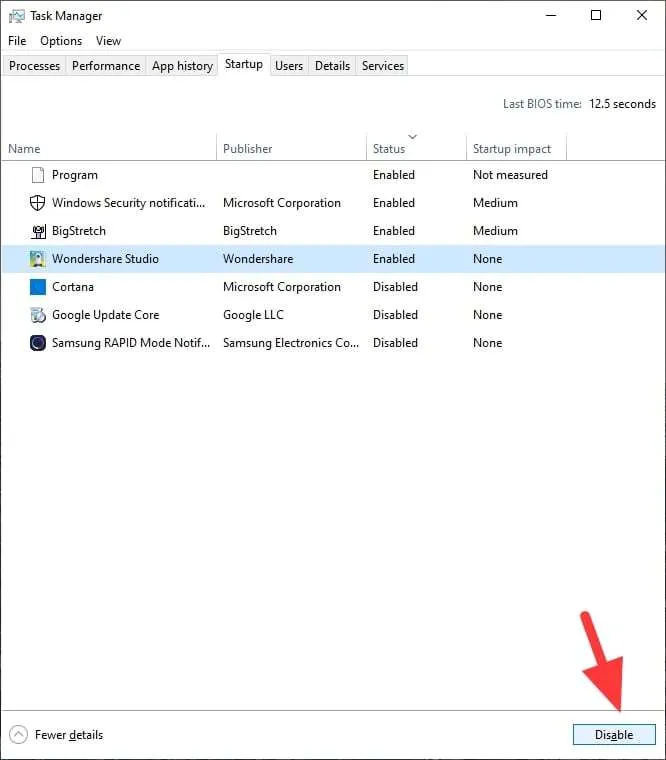 disable startup app 6 Cara Mempercepat Booting Windows 10 Dalam Hitungan Detik 5 disable startup app