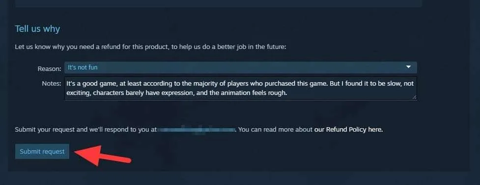 submit request Cara Refund Game yang Dibeli di Steam Beserta Saldonya 8 submit request