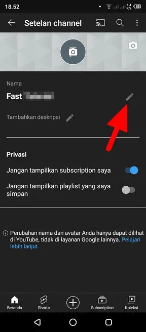 Cara Mengganti Nama Channel Youtube via Android/Laptop 6 ganti nama Cara Mengganti Nama Channel Youtube via Android/Laptop 6 ganti nama