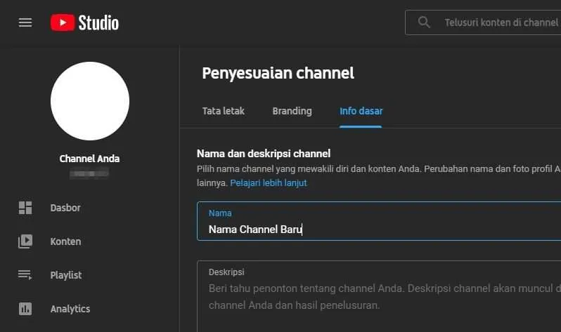 Cara Mengganti Nama Channel Youtube via Android/Laptop 12 nama channel baru Cara Mengganti Nama Channel Youtube via Android/Laptop 12 nama channel baru