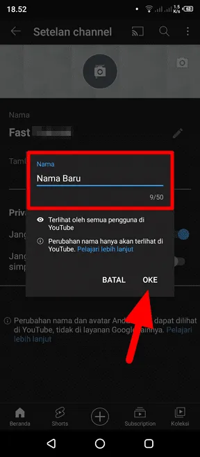 Cara Mengganti Nama Channel Youtube via Android/Laptop 7 oke Cara Mengganti Nama Channel Youtube via Android/Laptop 7 oke