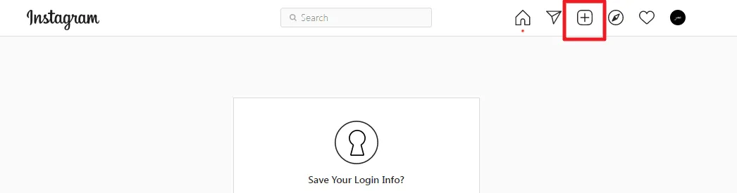 klik ikon tambah Cara Upload Foto di Instagram PC/Laptop Tanpa Aplikasi 2 klik ikon tambah