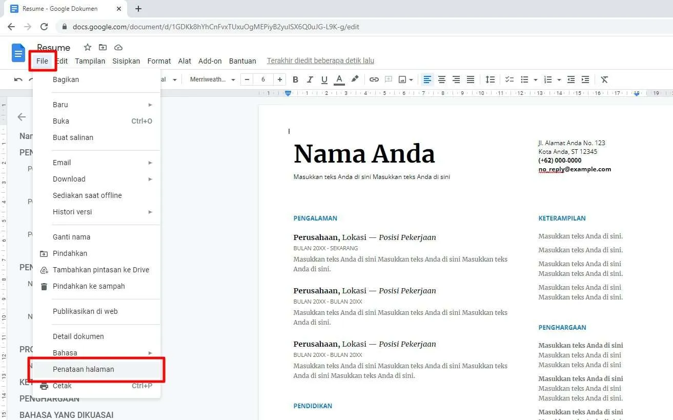 Cara Mengatur Jarak Margin Kertas di Google Docs 4 penataan halaman Cara Mengatur Jarak Margin Kertas di Google Docs 4 penataan halaman