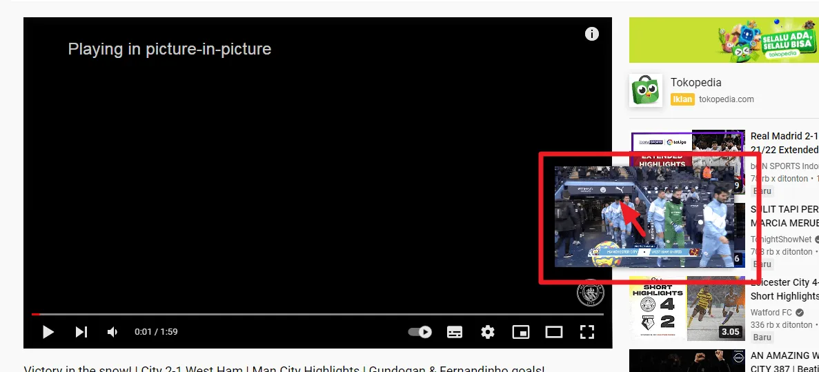 ubah posisi Cara Nonton YouTube Sambil Buka Aplikasi Lain di Komputer 8 ubah posisi
