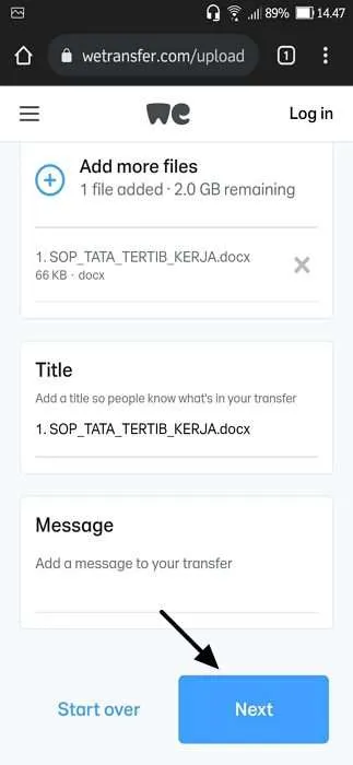 Screenshot 20211222 144735 Cara Mengirim File via Internet Menggunakan WeTransfer 17 Screenshot 20211222 144735