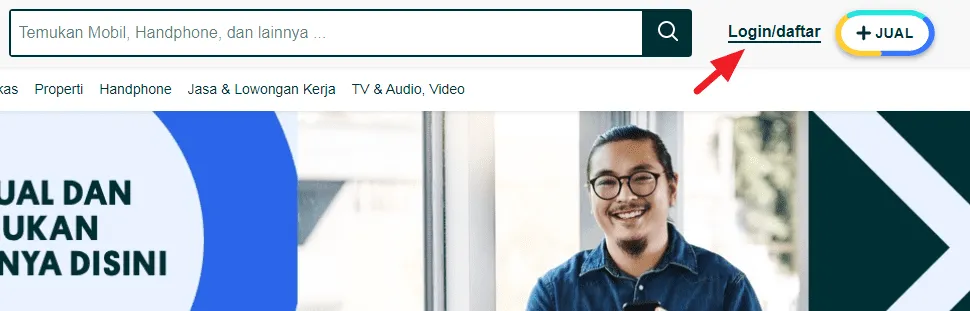 login kanan atas Ini Cara Menjual Barang di OLX, Mudah dan Tidak Ribet 3 login kanan atas