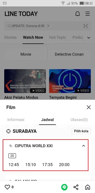 Cara Melihat Jadwal Film di Bioskop Menggunakan LINE 11 Screenshot 20220131 085156 Cara Melihat Jadwal Film di Bioskop Menggunakan LINE 9 Screenshot 20220131 085156
