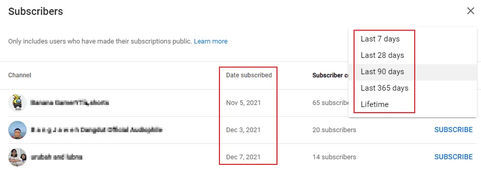 date subscribed Cara Mengetahui Subscriber Channel YouTube dengan Mudah 5 date subscribed