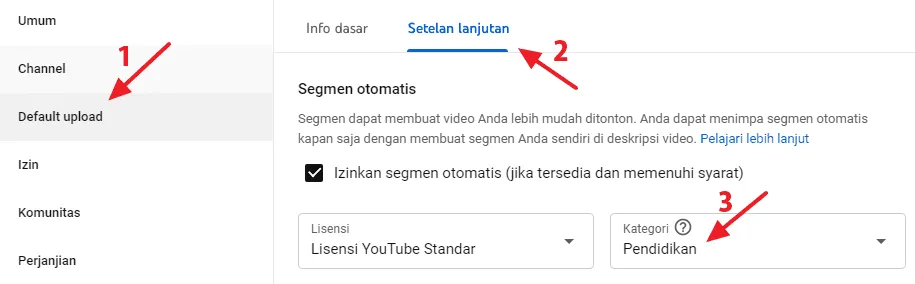 default upload Cara Mengganti Kategori Video Kamu di YouTube 6 default upload