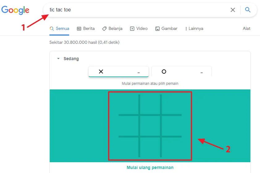 Cara Mainkan 8 Game Tersembunyi di Google Chrome 11 game tic tac toe Cara Mainkan 8 Game Tersembunyi di Google Chrome 9 game tic tac toe