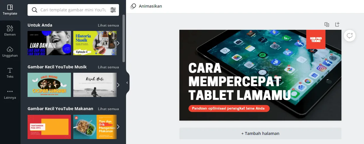 lembar kerja canva Cara Membuat Thumbnail YouTube Tanpa Bantuan Aplikasi 23 lembar kerja canva