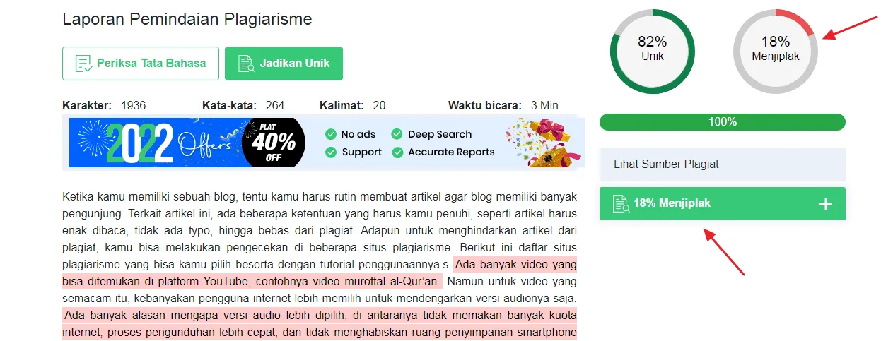 Cara Mengecek Plagiarisme Artikel di Internet Secara Akurat 22 plagiat plagiarisme detector Cara Mengecek Plagiarisme Artikel di Internet Secara Akurat 20 plagiat plagiarisme detector