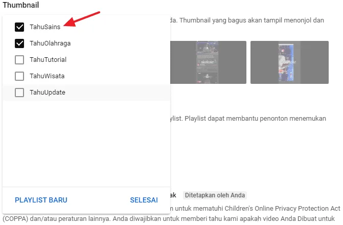 tahu sains jadi playlist Cara Membuat dan Mengatur Playlist Video di YouTube 11 tahu sains jadi playlist