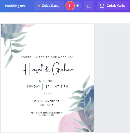 menu edit canva Cara Membuat Undangan Digital Tanpa Menggunakan Aplikasi 9 menu edit canva