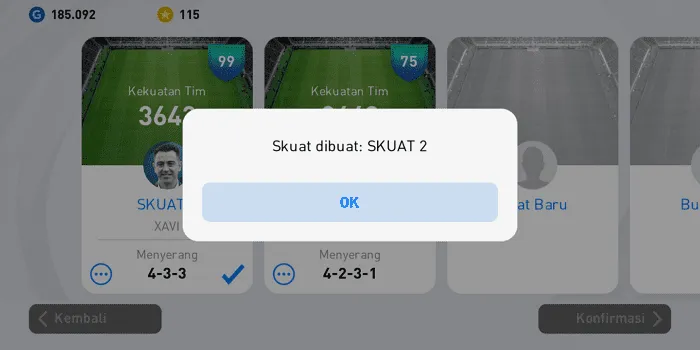 Screenshot 20220328 084853 Cara Membuat Skuad Baru di PES Mobile 2021 dengan Mudah 8 Screenshot 20220328 084853