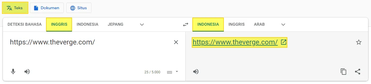 kolom teks 2 Cara Translate Web Asing ke Bahasa Indonesia dengan Mudah 2 kolom teks