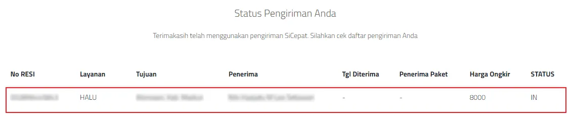 Cara Cek Resi SiCepat Lewat Situs dan Aplikasi Resminya 5 status resi Cara Cek Resi SiCepat Lewat Situs dan Aplikasi Resminya 3 status resi