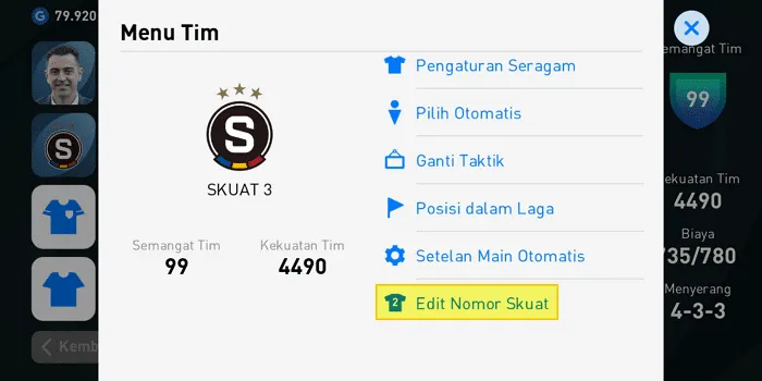 Cara Mengganti Nomor Punggung Pemain di PES Mobile 2021 5 Screenshot 20220404 110703 Cara Mengganti Nomor Punggung Pemain di PES Mobile 2021 3 Screenshot 20220404 110703