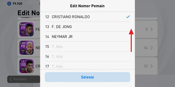 Cara Mengganti Nomor Punggung Pemain di PES Mobile 2021 7 Screenshot 20220404 110816 Cara Mengganti Nomor Punggung Pemain di PES Mobile 2021 5 Screenshot 20220404 110816