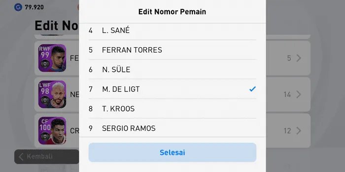 Cara Mengganti Nomor Punggung Pemain di PES Mobile 2021 8 Screenshot 20220404 110851 Cara Mengganti Nomor Punggung Pemain di PES Mobile 2021 6 Screenshot 20220404 110851