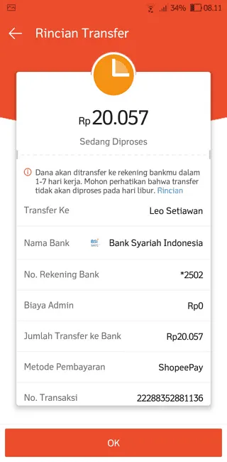 Screenshot 20220412 081146 Cara Transfer Saldo ShopeePay ke Rekening Bank Kamu 6 Screenshot 20220412 081146