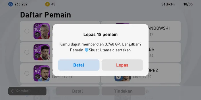 Screenshot 20220413 131535 Cara Kosongkan Skuad PES Mobile 2021 Secara Keseluruhan 18 Screenshot 20220413 131535