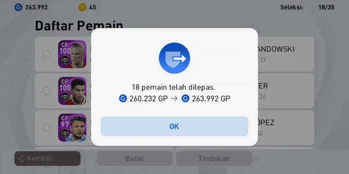 Screenshot 20220413 131546 Cara Kosongkan Skuad PES Mobile 2021 Secara Keseluruhan 19 Screenshot 20220413 131546