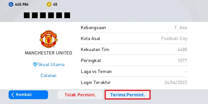 Screenshot 20220425 161426 Cara Menerima Permintaan Pertemanan di PES Mobile 2021 4 Screenshot 20220425 161426