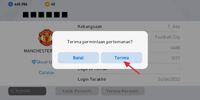 Screenshot 20220425 161436 Cara Menerima Permintaan Pertemanan di PES Mobile 2021 5 Screenshot 20220425 161436