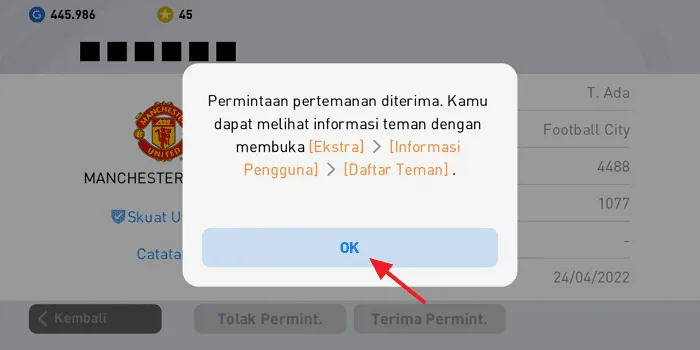 Screenshot 20220425 161445 Cara Menerima Permintaan Pertemanan di PES Mobile 2021 6 Screenshot 20220425 161445
