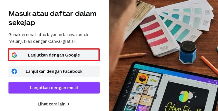 lanjutkan google Cara Membuat Kartu Ucapan Hari Raya Idul Fitri di Canva Web 3 lanjutkan google