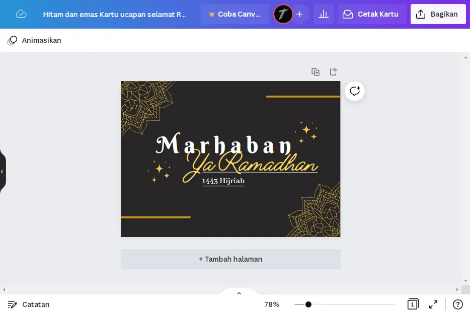 lembar kerja baru Cara Membuat Kartu Ucapan Hari Raya Idul Fitri di Canva Web 6 lembar kerja baru