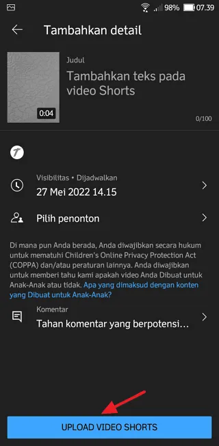Cara Menjadwalkan Video Shorts di Aplikasi YouTube 9 Screenshot 20220525 073955 Cara Menjadwalkan Video Shorts di Aplikasi YouTube 7 Screenshot 20220525 073955