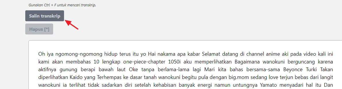 salin transkrip Cara Ubah Video YouTube Menjadi Teks Tanpa Aplikasi 4 salin transkrip