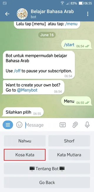 Screenshot 20220616 065543 Cara Belajar Bahasa Arab di Aplikasi Telegram dengan Mudah 5 Screenshot 20220616 065543