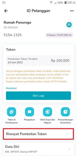 Screenshot 20220709 071318 Cara Melihat Riwayat Pembayaran Listrik di PLN Mobile 15 Screenshot 20220709 071318