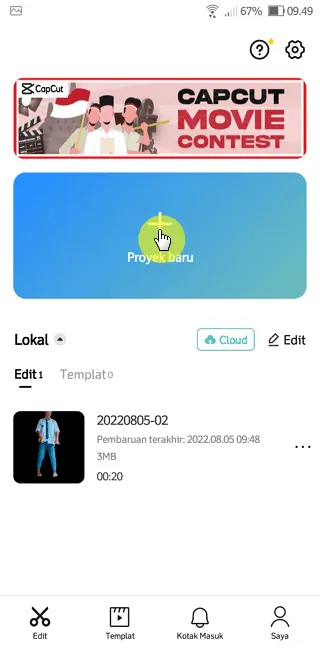 Screenshot 20220805 094950 Cara Gabungkan Video Green Screen ke Video Lain di CapCut 1 Screenshot 20220805 094950