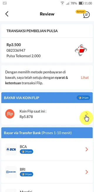 Screenshot 20220815 110041 Cara Beli Pulsa dari Berbagai Provider dengan Koin Flip 4 Screenshot 20220815 110041
