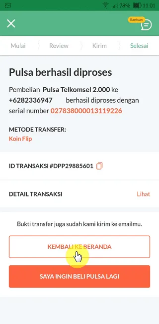 Screenshot 20220815 110122 Cara Beli Pulsa dari Berbagai Provider dengan Koin Flip 6 Screenshot 20220815 110122