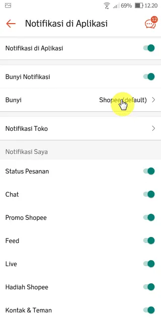 Screenshot 20220820 122029 Cara Mengganti Bunyi Notifikasi di Aplikasi Shopee 5 Screenshot 20220820 122029