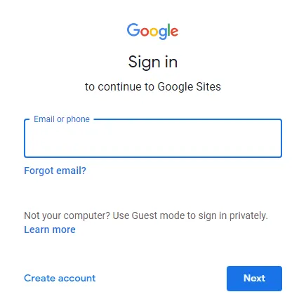 Cara Buat Website Gratis Tanpa Coding Kurang dari 5 Menit 4 login sites google Cara Buat Website Gratis Tanpa Coding Kurang dari 5 Menit 2 login sites google
