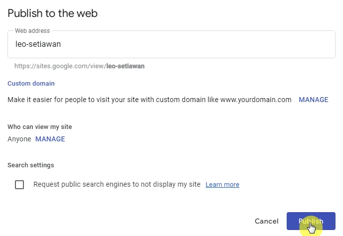 Cara Buat Website Gratis Tanpa Coding Kurang dari 5 Menit 8 publish public Cara Buat Website Gratis Tanpa Coding Kurang dari 5 Menit 6 publish public