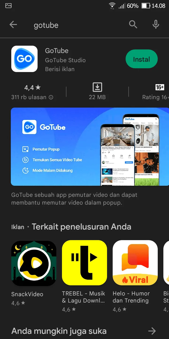 Screenshot 20230403 140835 Cara Nonton YouTube Tanpa Iklan di Aplikasi GoTube 2 Screenshot 20230403 140835