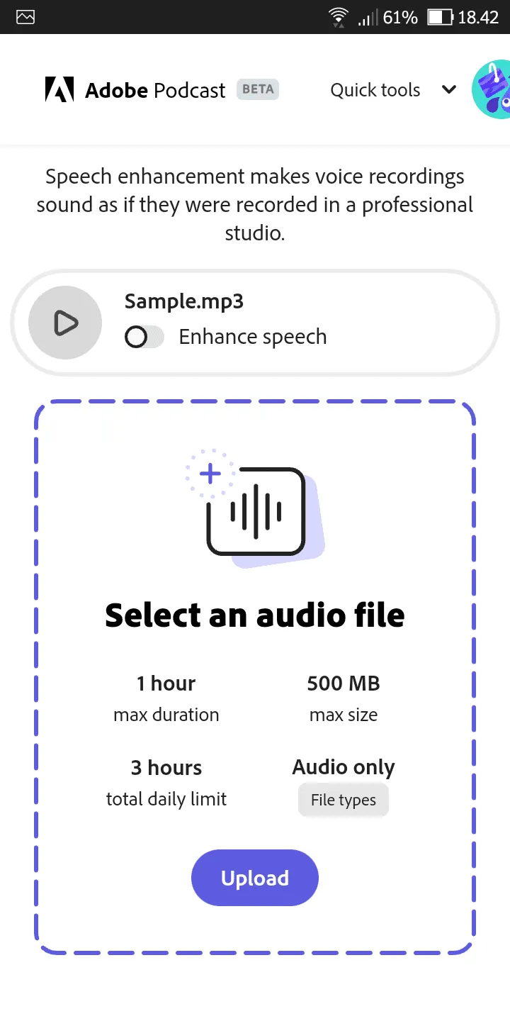 Screenshot 20230609 184237 Cara Mudah Jernihkan Audio dengan Adobe Podcast 2 Screenshot 20230609 184237