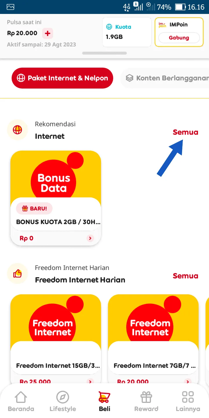 iMarkup 20230801 173905 Cara Mudah Beli Paket Internet Murah di Aplikasi MyIM3 3 iMarkup 20230801 173905