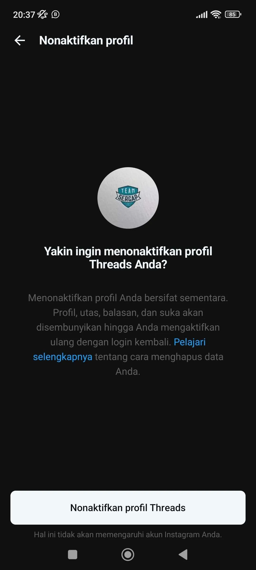 Cara Nonaktifkan Akun Threads Kamu dengan Mudah 7 iMarkup 20230803 204236 Cara Nonaktifkan Akun Threads Kamu dengan Mudah 5 iMarkup 20230803 204236